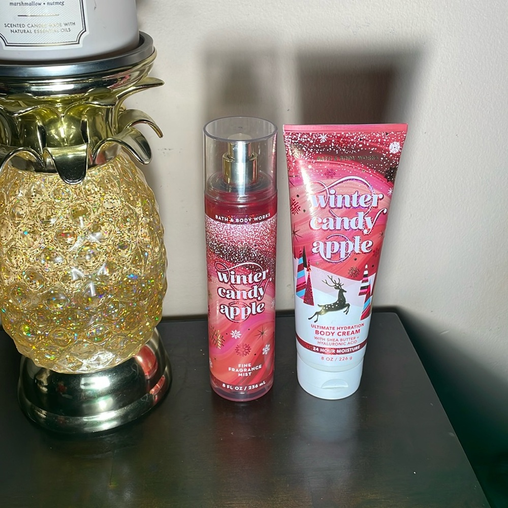 Bath & Bodyworks Winter Candy Apple Body Spray and Cream